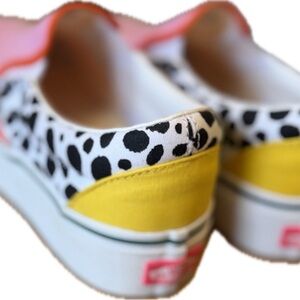 Vans custom MINT pink yellow Dalmatian platform women's slip on canvas size 7.5